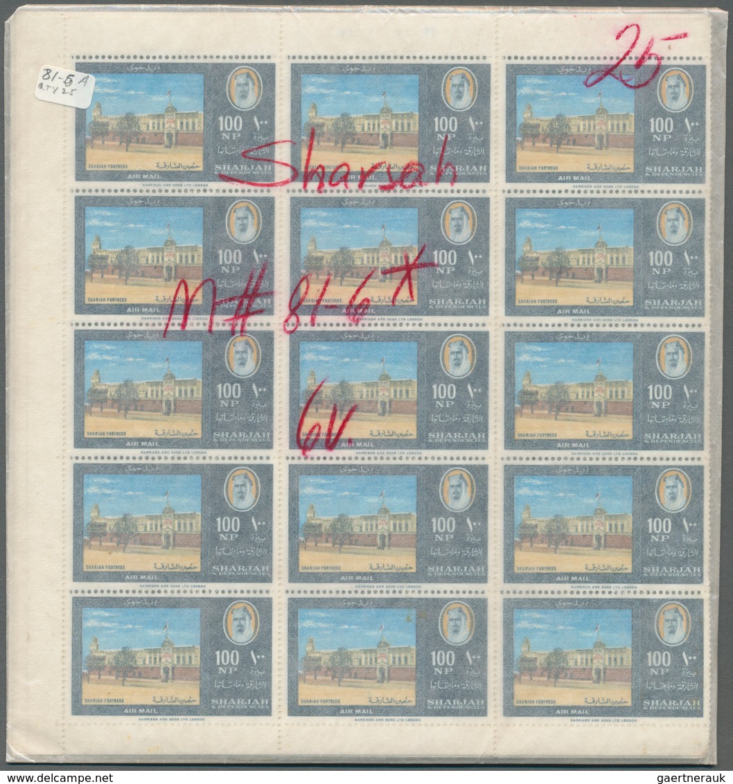 Schardscha / Sharjah: 1964/1972, Accumulation In A Big Box With Many Complete Sets Incl. Heavy Dupli - Sharjah