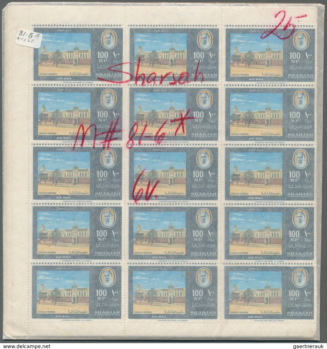 Schardscha / Sharjah: 1964/1972, Accumulation In A Big Box With Many Complete Sets Incl. Heavy Dupli - Schardscha