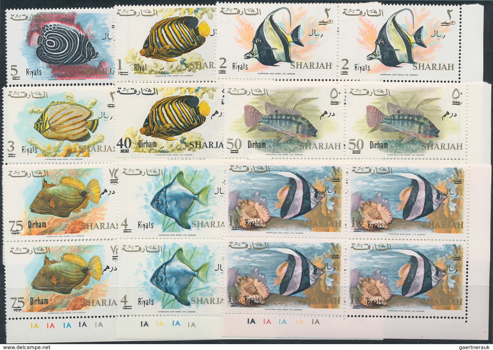 Schardscha / Sharjah: 1966, Fish, Investment Lot Of At Least 50 Sets Mint Never Hinged, Probably Mor - Schardscha