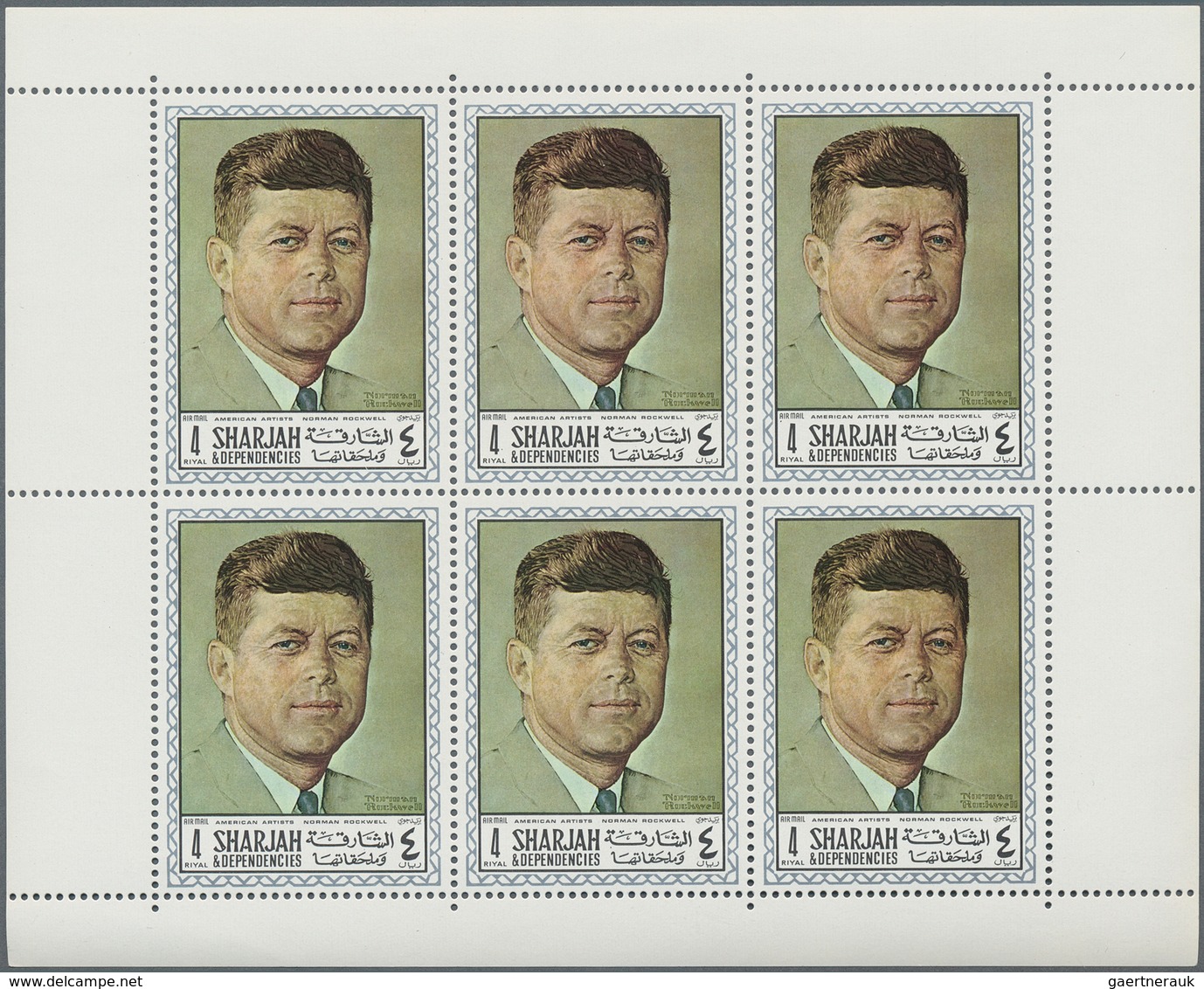 Schardscha / Sharjah: 1968, American Paintings, 480 Sets Of This Issue Perfor. And 35 Sets Imperf. I - Schardscha