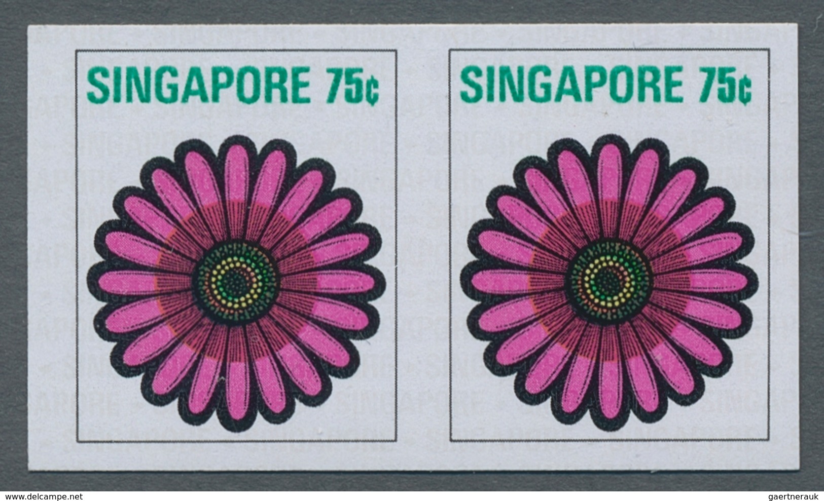 Singapur: 1973, flowers and fruits defintives complete set of 13 in a lot with about 50 IMPERFORATE