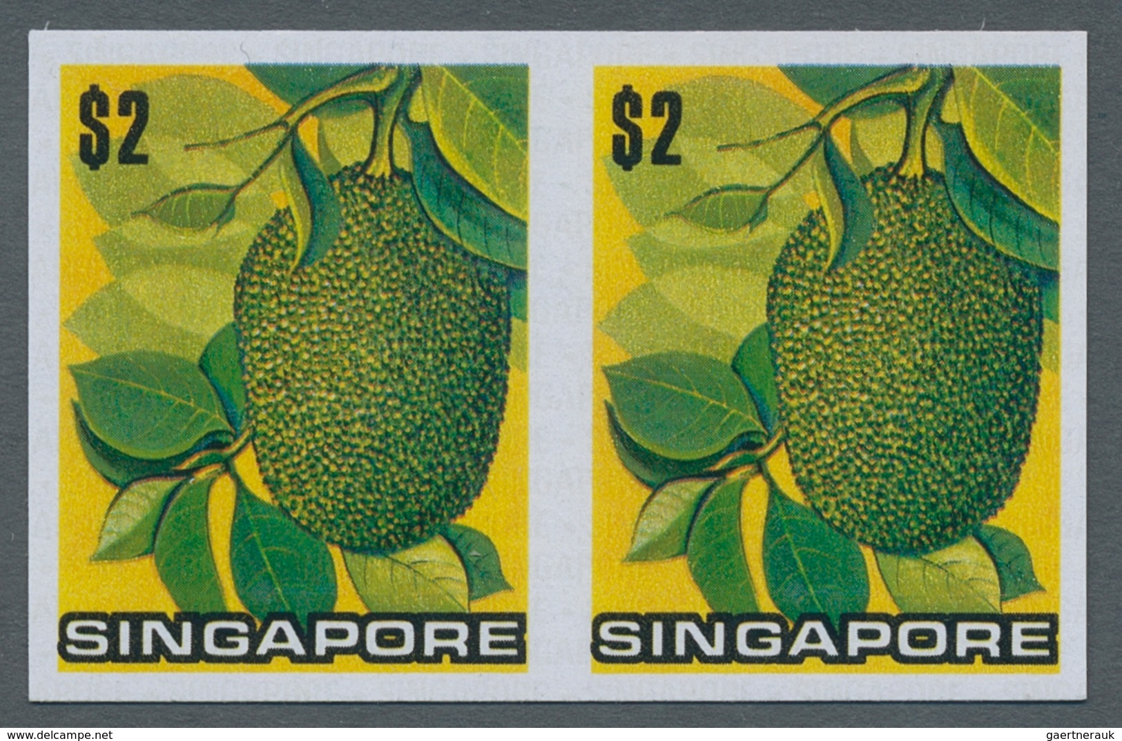 Singapur: 1973, flowers and fruits defintives complete set of 13 in a lot with about 50 IMPERFORATE