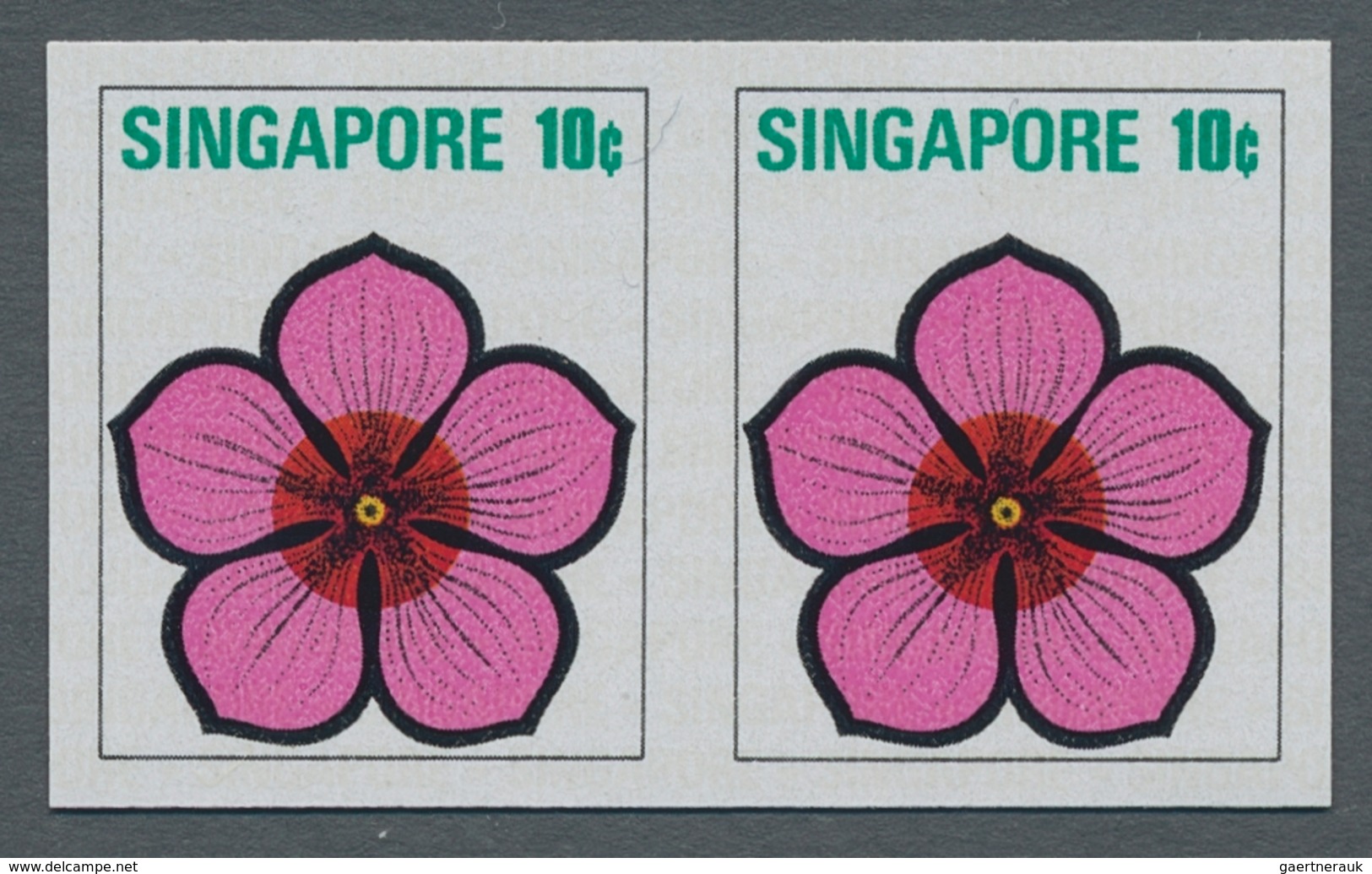 Singapur: 1973, flowers and fruits defintives complete set of 13 in a lot with about 50 IMPERFORATE