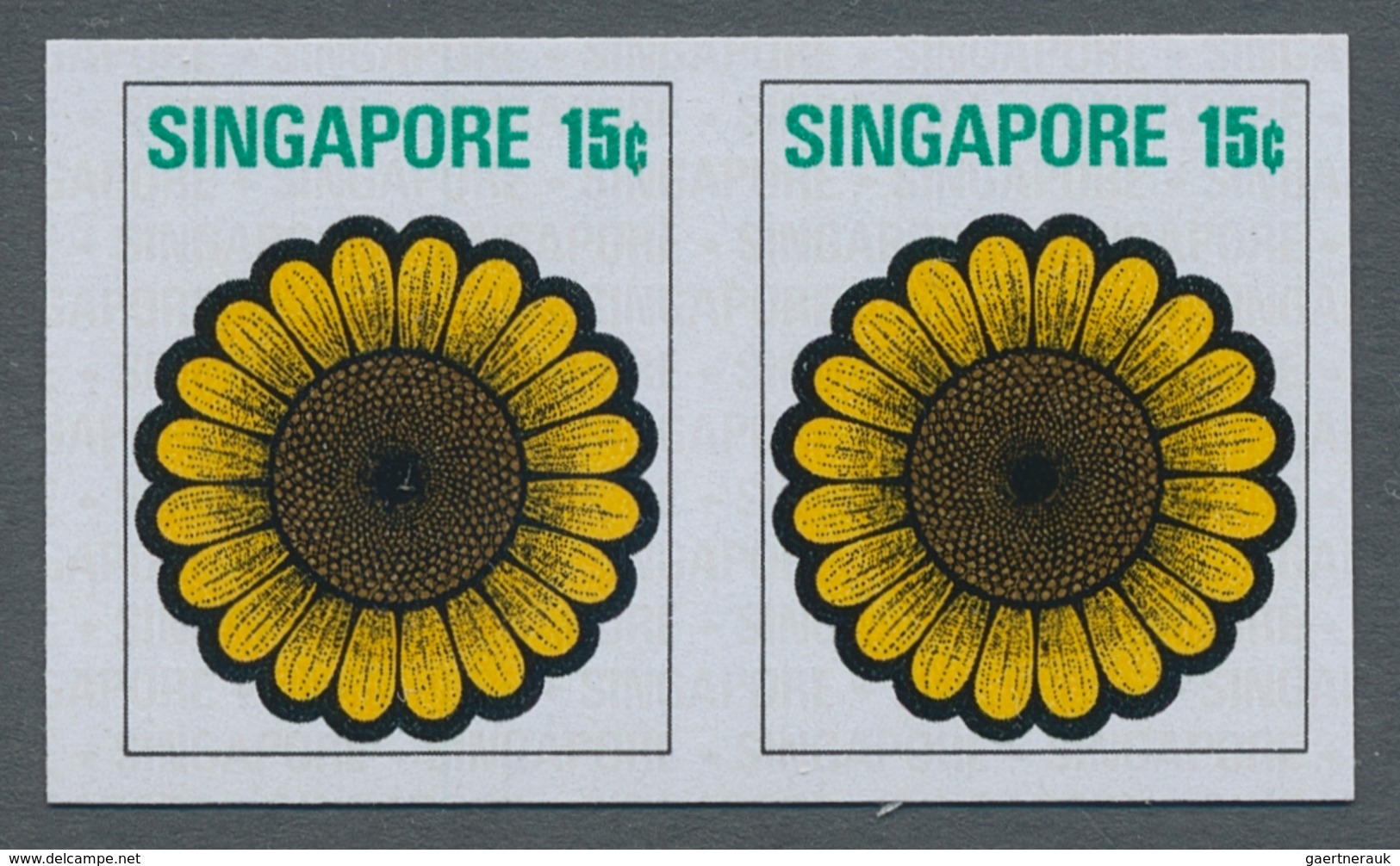 Singapur: 1973, flowers and fruits defintives complete set of 13 in a lot with about 50 IMPERFORATE