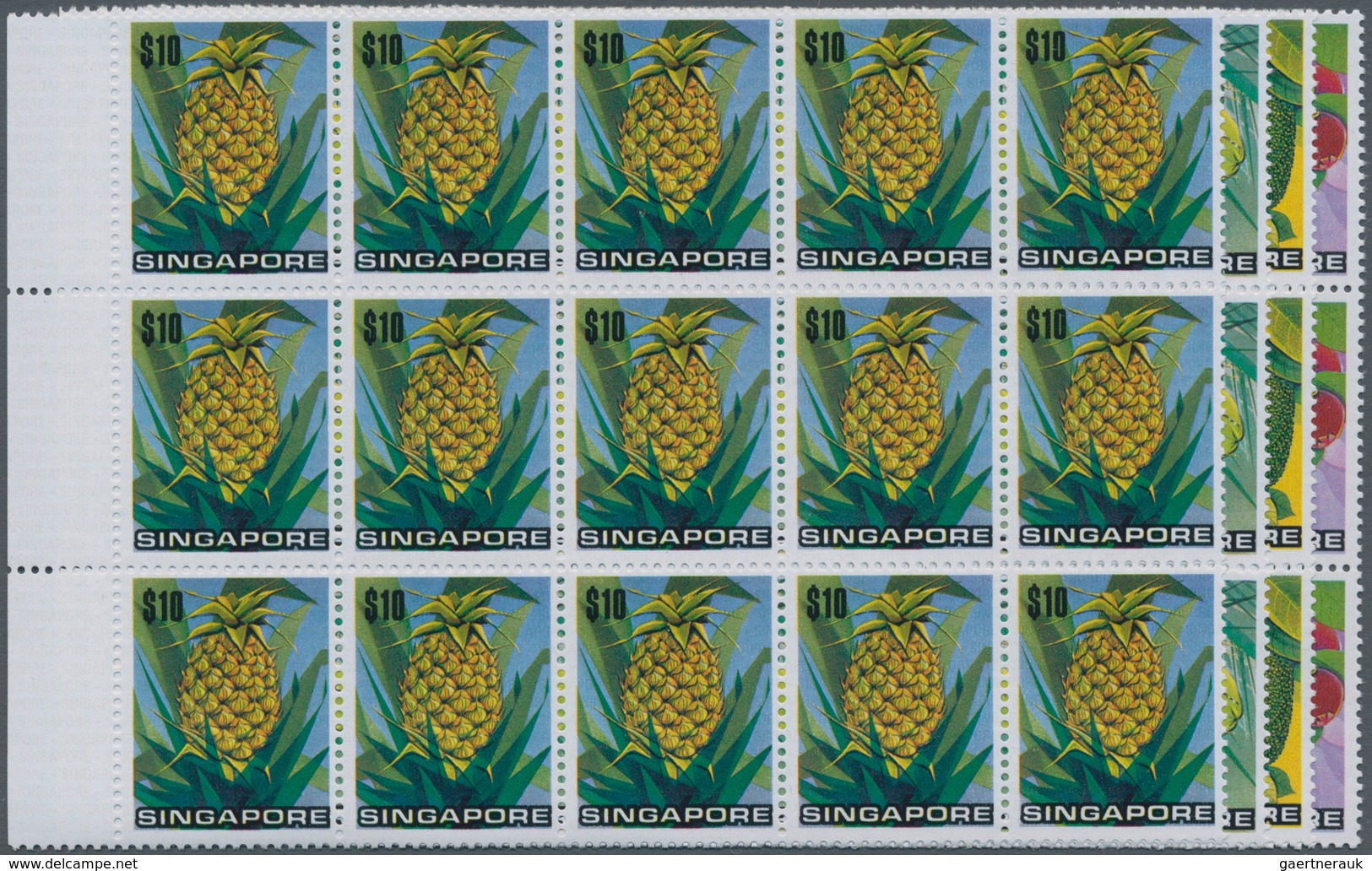 Singapur: 1973, Flowers And Fruits Defintives Complete Set Of 13 In An Investment Lot Of About 700 C - Singapur (...-1959)