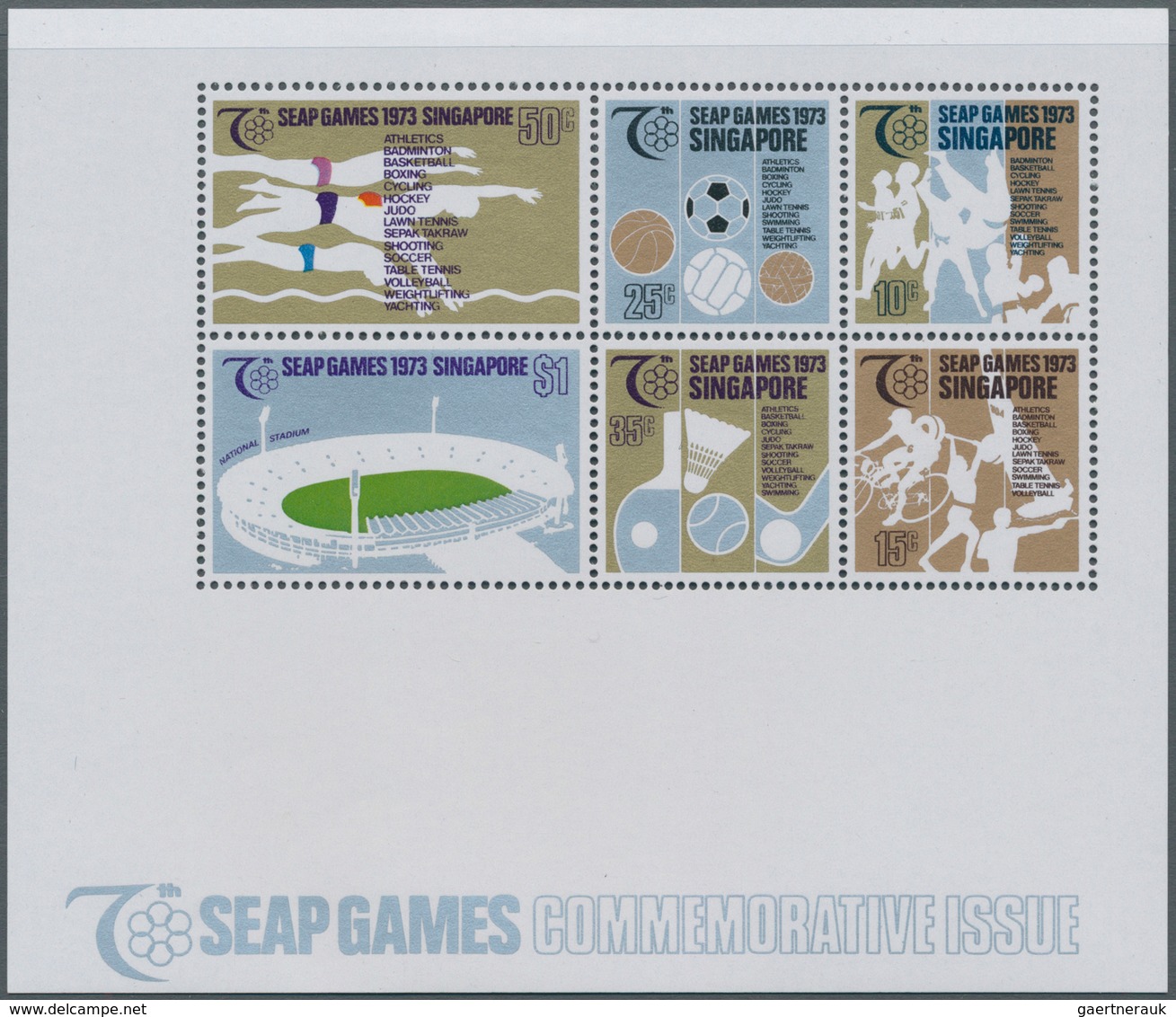 Singapur: 1973, SEAP Games In A Lot With 18 Miniature Sheets, Mint Never Hinged, Mi. Bl. 5, € 810,-- - Singapore (...-1959)
