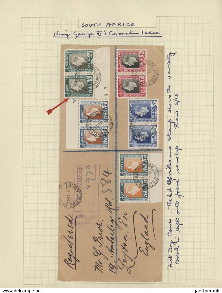 Südafrika: 1900/1950 (ca.), Collection Of Apprx. 150 Entires In Two Volumes On Written Up Pages, Off - Gebraucht