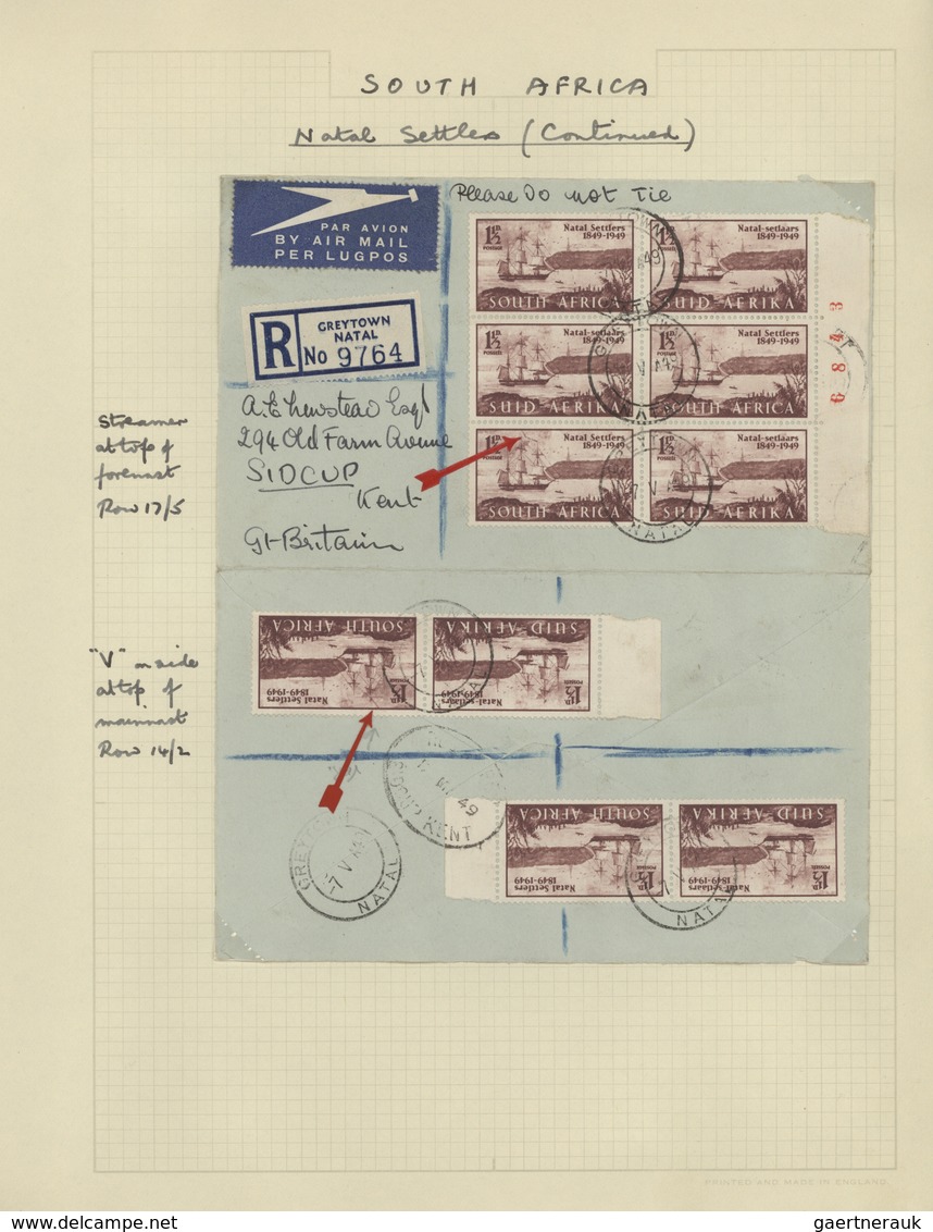 Südafrika: 1900/1950 (ca.), Collection Of Apprx. 150 Entires In Two Volumes On Written Up Pages, Off - Gebraucht