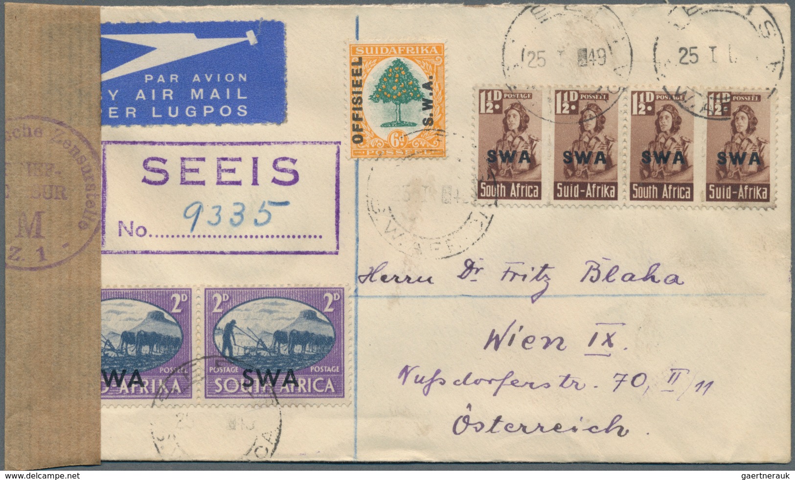 Südwestafrika: 1923/1950 (ca.), Accumulation With About 60 Covers Incl. Registered And Airmails, A F - Südwestafrika (1923-1990)