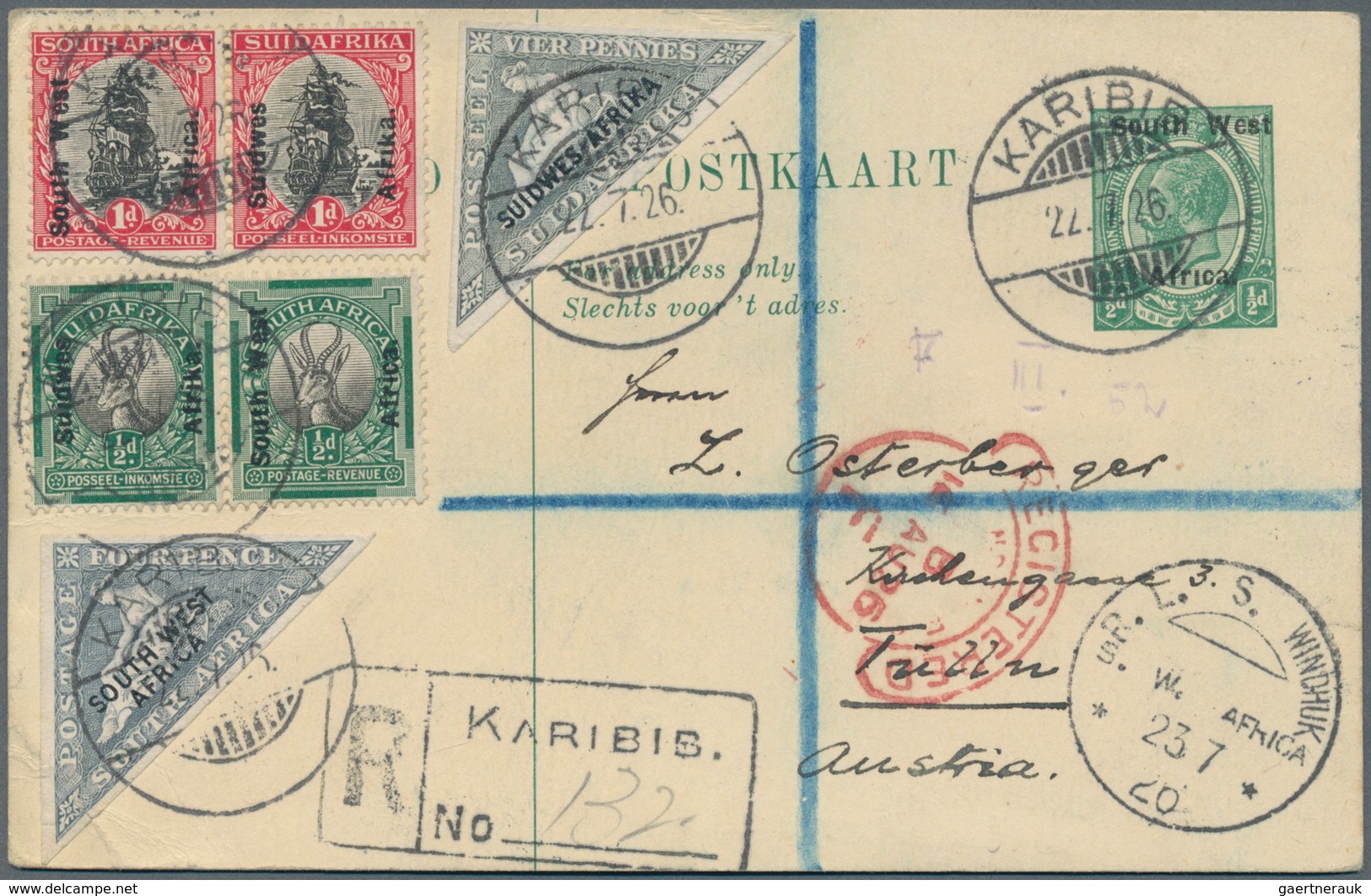 Südwestafrika: 1924/1965 (ca.), POSTAL STATIONERY: Accumulation With About 85 Used Postal Stationeri - Südwestafrika (1923-1990)