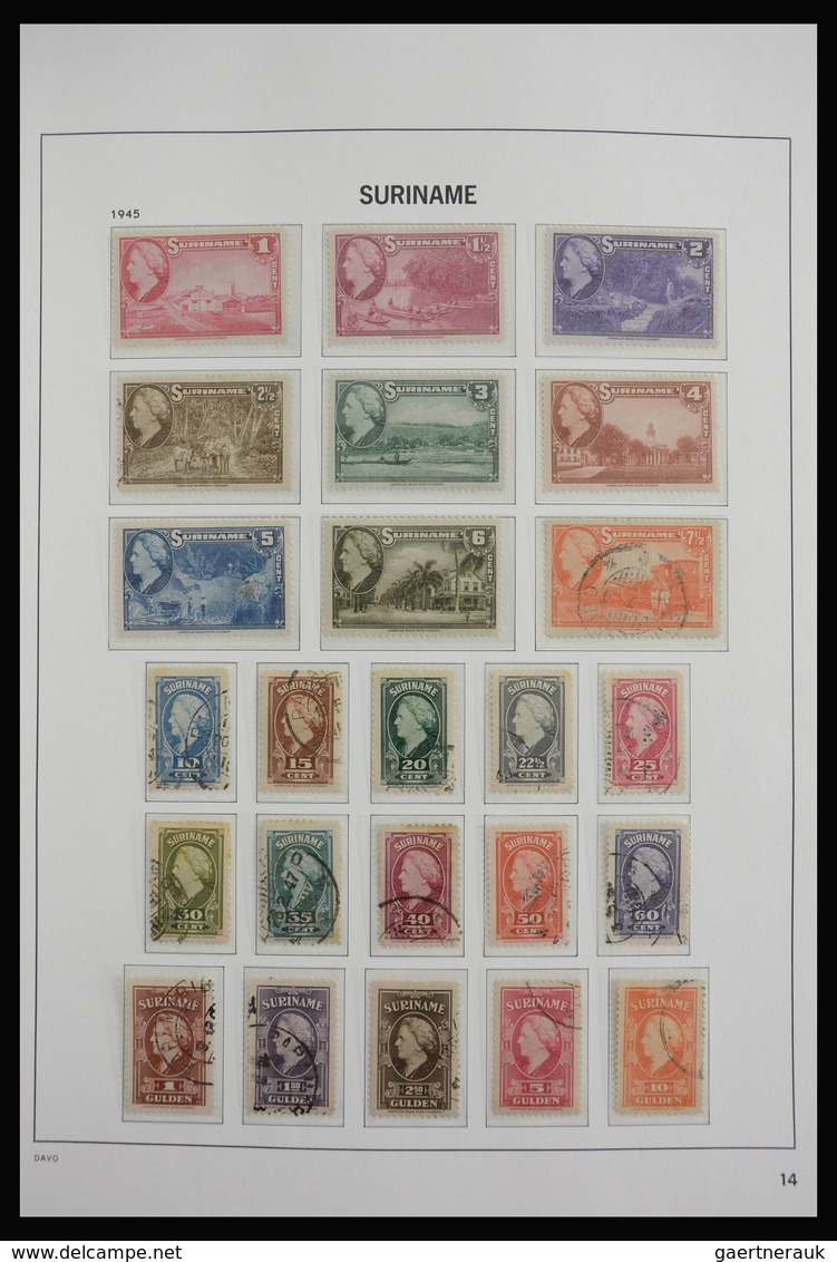 Surinam: 1873-1975: Almost complete, MNH, mint hinged and used collection Surinam 1873-1975 in Davo