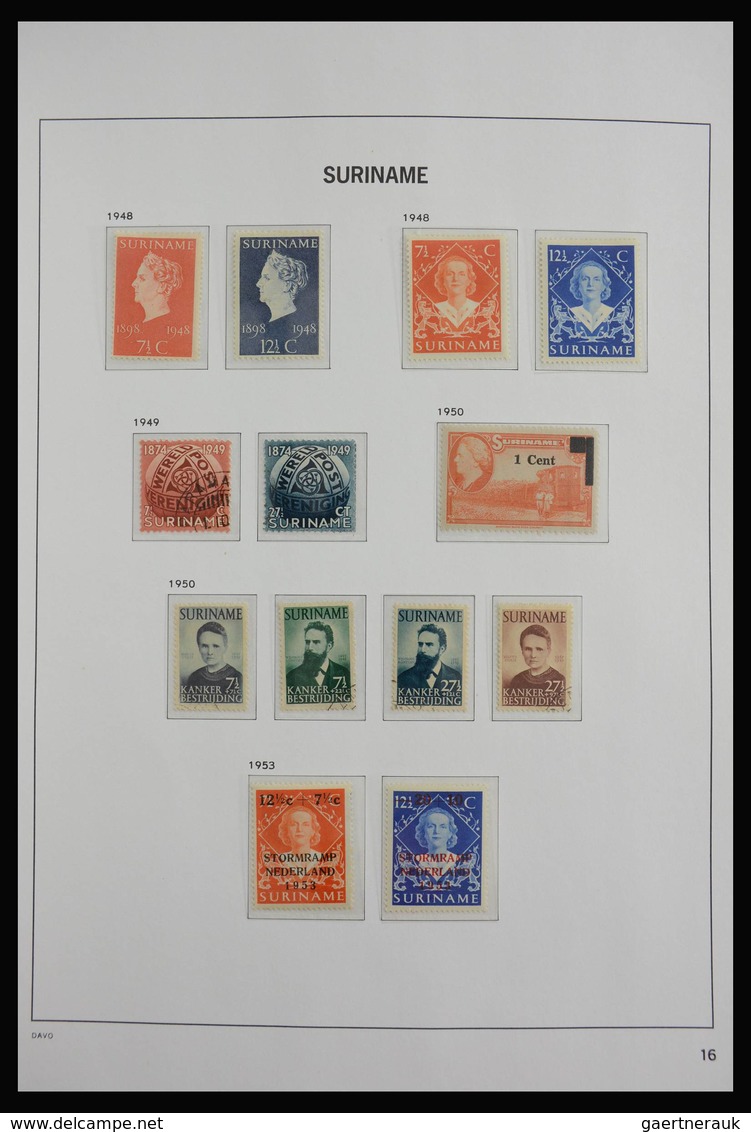 Surinam: 1873-1975: Almost complete, MNH, mint hinged and used collection Surinam 1873-1975 in Davo