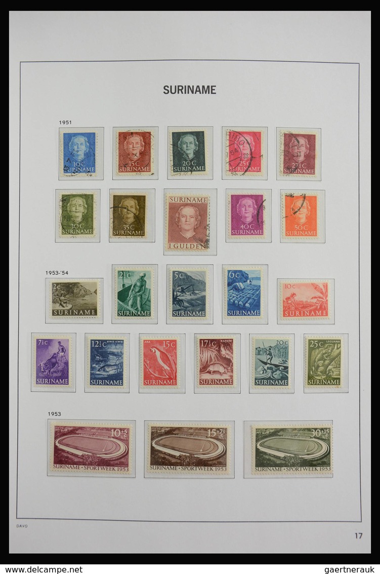 Surinam: 1873-1975: Almost complete, MNH, mint hinged and used collection Surinam 1873-1975 in Davo