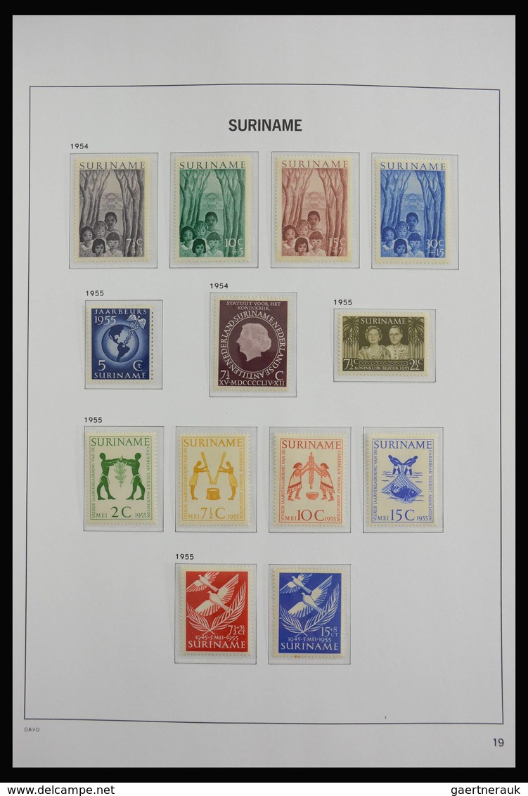 Surinam: 1873-1975: Almost complete, MNH, mint hinged and used collection Surinam 1873-1975 in Davo