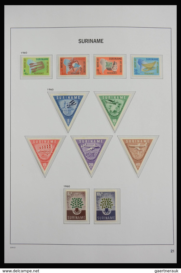 Surinam: 1873-1975: Almost complete, MNH, mint hinged and used collection Surinam 1873-1975 in Davo