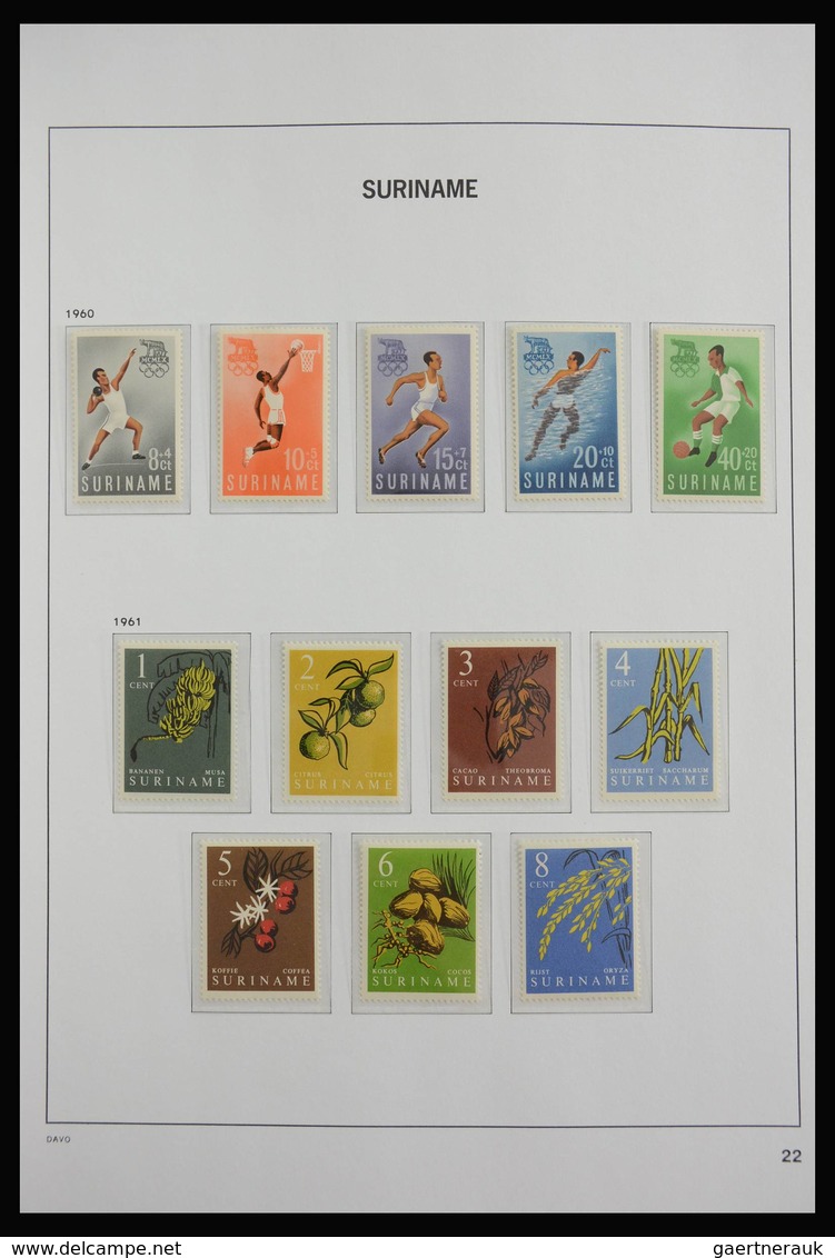 Surinam: 1873-1975: Almost complete, MNH, mint hinged and used collection Surinam 1873-1975 in Davo