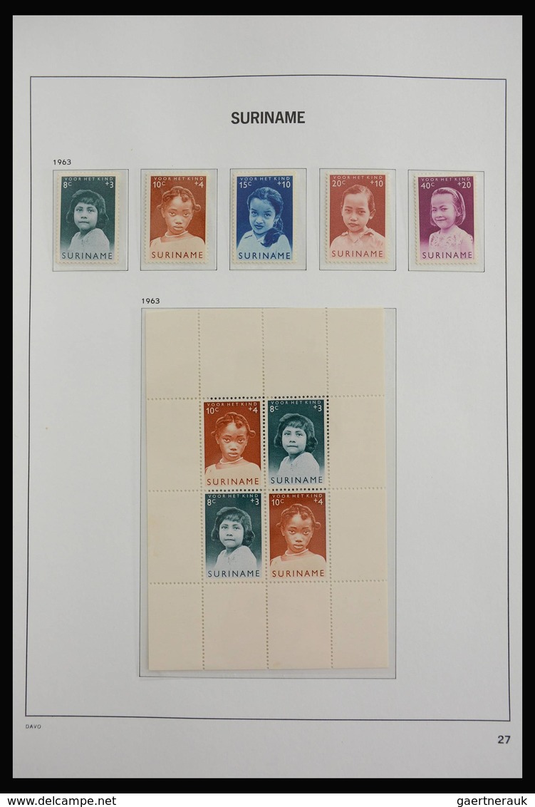 Surinam: 1873-1975: Almost complete, MNH, mint hinged and used collection Surinam 1873-1975 in Davo