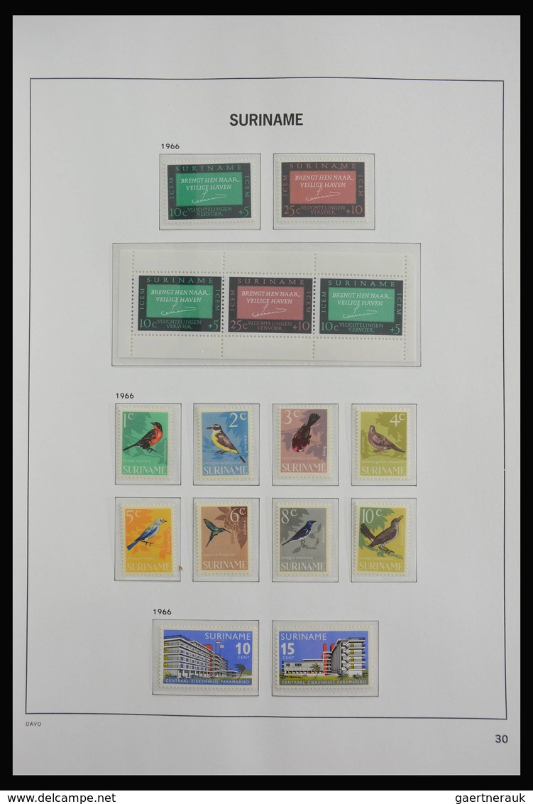 Surinam: 1873-1975: Almost complete, MNH, mint hinged and used collection Surinam 1873-1975 in Davo