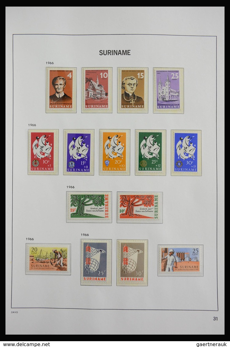 Surinam: 1873-1975: Almost complete, MNH, mint hinged and used collection Surinam 1873-1975 in Davo