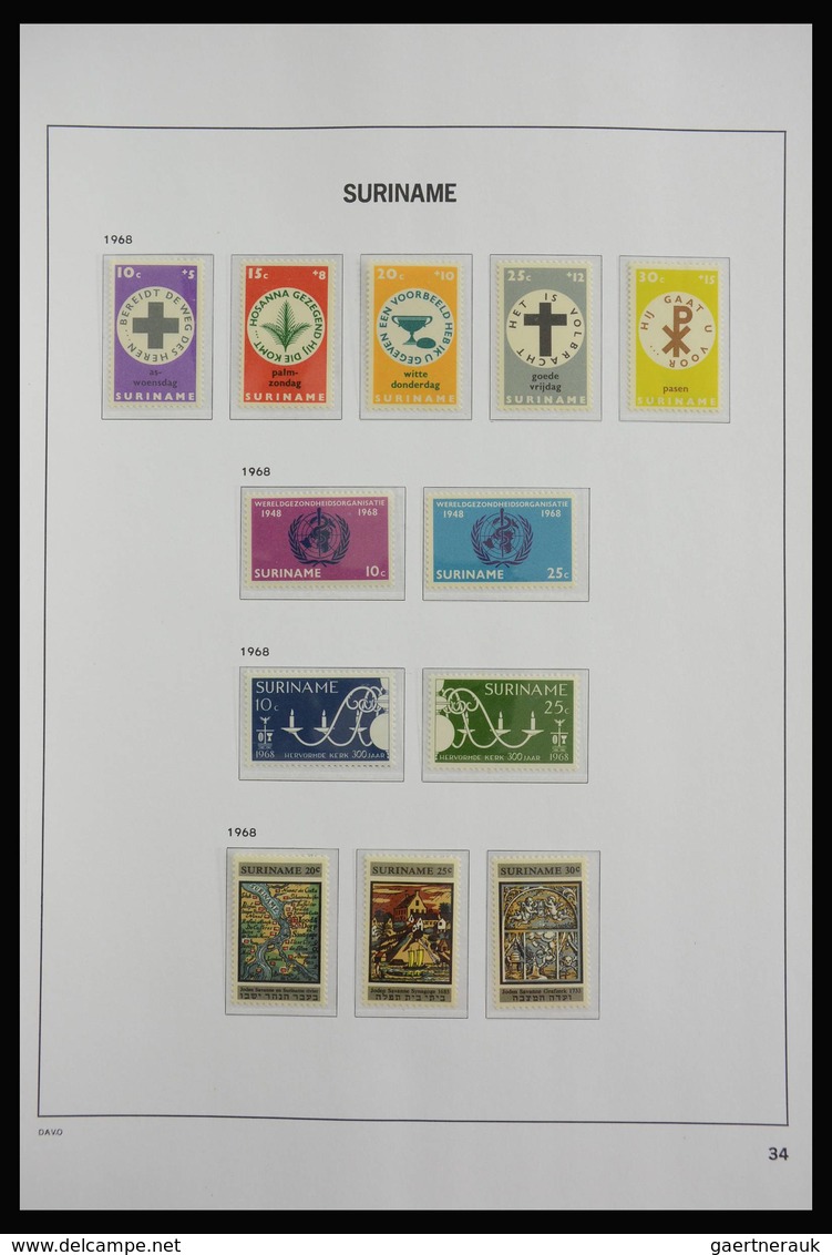 Surinam: 1873-1975: Almost complete, MNH, mint hinged and used collection Surinam 1873-1975 in Davo