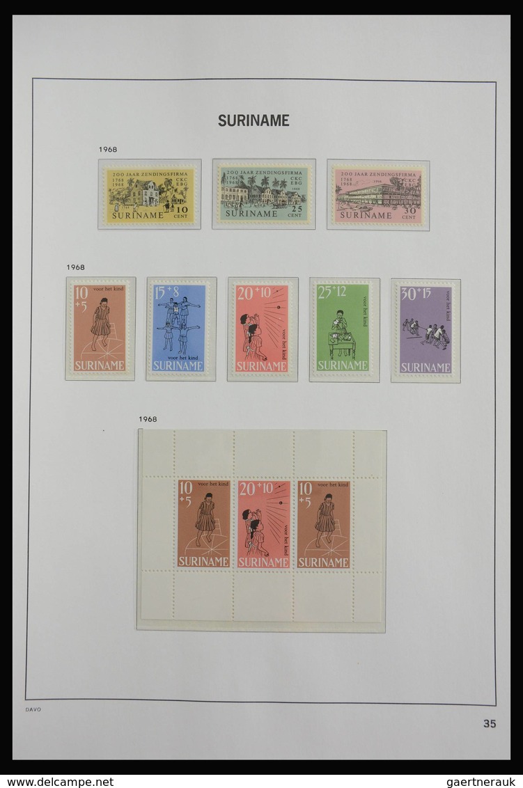 Surinam: 1873-1975: Almost complete, MNH, mint hinged and used collection Surinam 1873-1975 in Davo