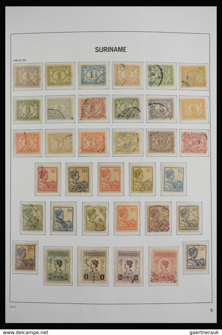 Surinam: 1873-1975: Almost complete, MNH, mint hinged and used collection Surinam 1873-1975 in Davo