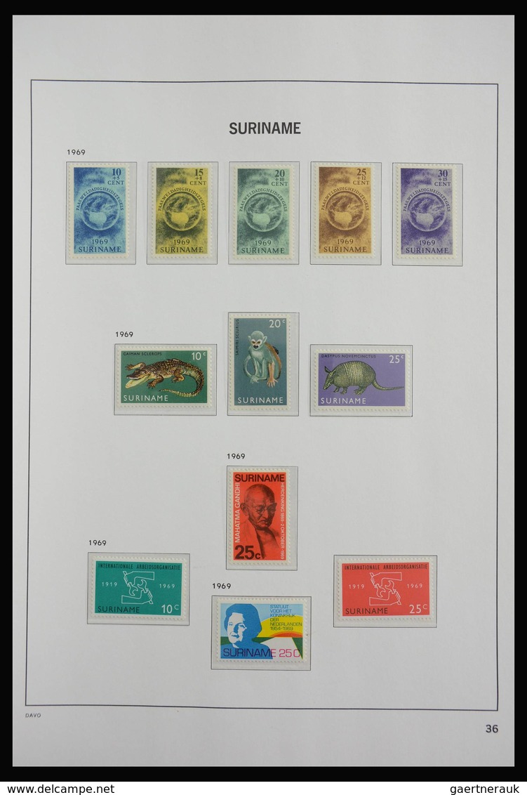 Surinam: 1873-1975: Almost complete, MNH, mint hinged and used collection Surinam 1873-1975 in Davo