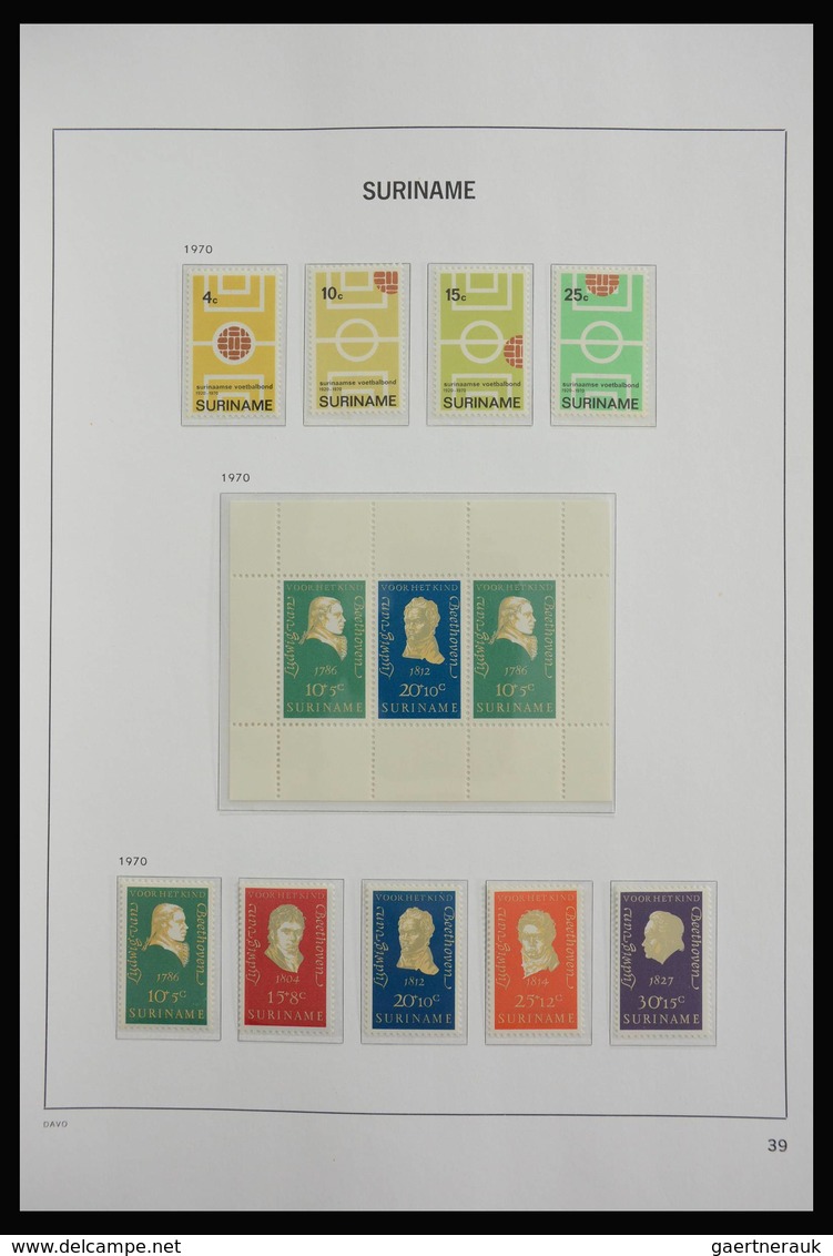 Surinam: 1873-1975: Almost complete, MNH, mint hinged and used collection Surinam 1873-1975 in Davo