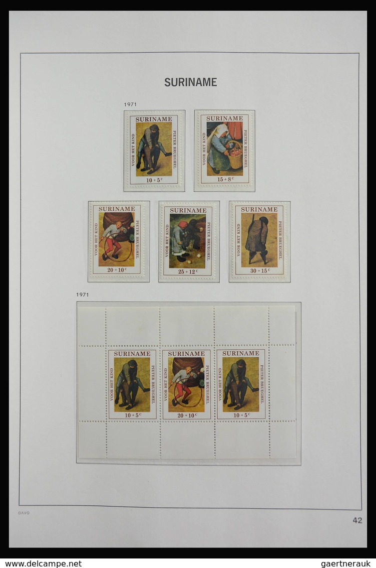 Surinam: 1873-1975: Almost complete, MNH, mint hinged and used collection Surinam 1873-1975 in Davo