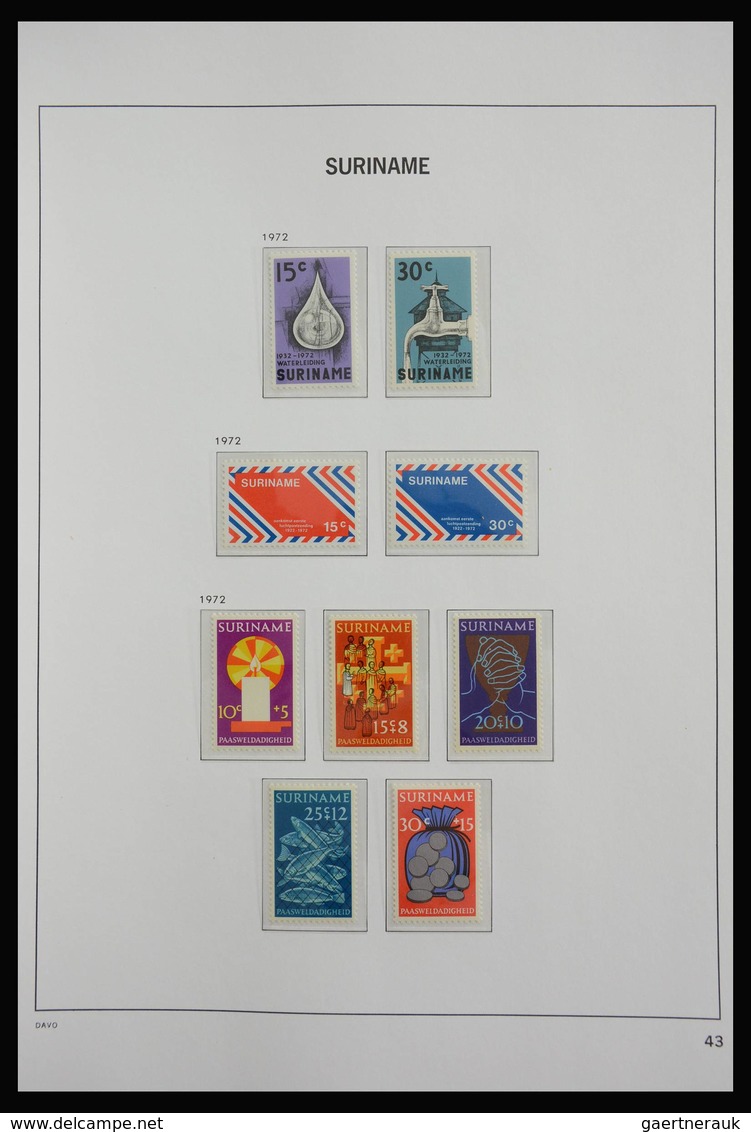 Surinam: 1873-1975: Almost complete, MNH, mint hinged and used collection Surinam 1873-1975 in Davo