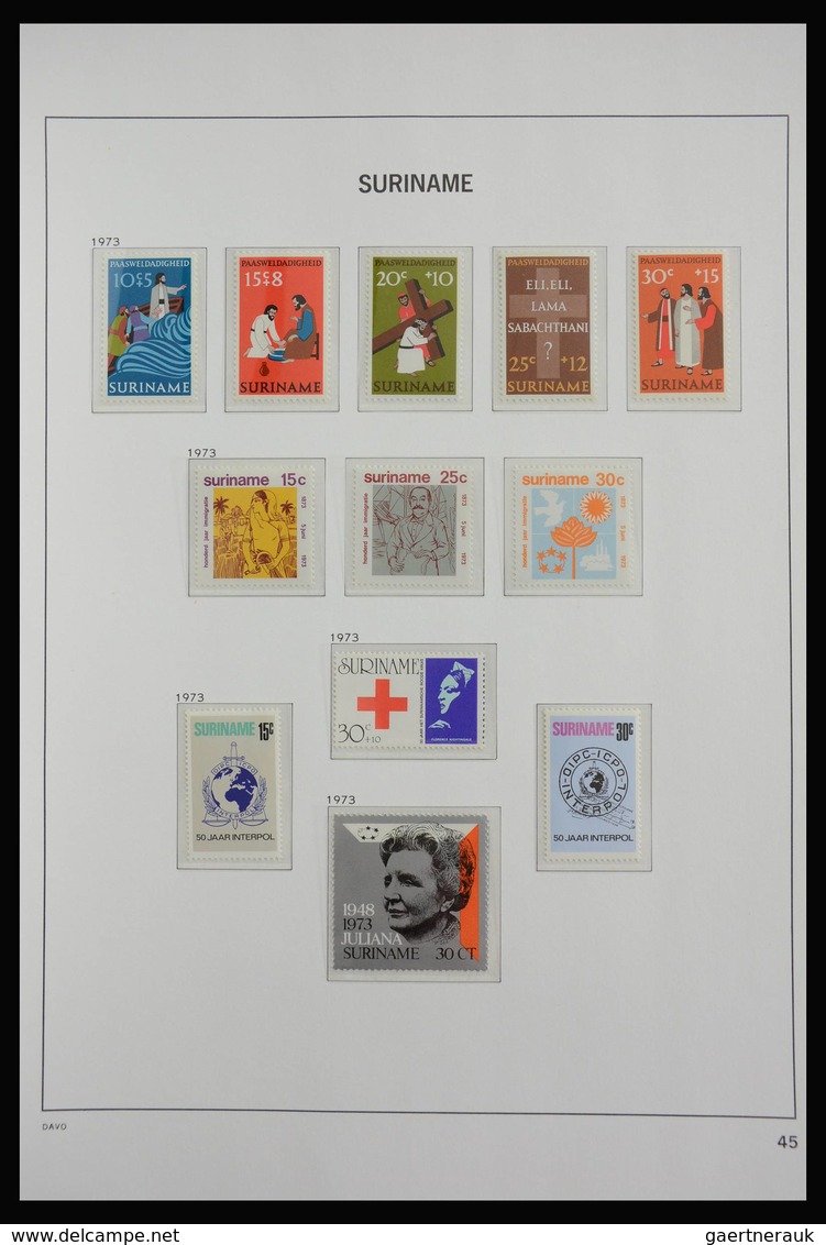 Surinam: 1873-1975: Almost complete, MNH, mint hinged and used collection Surinam 1873-1975 in Davo