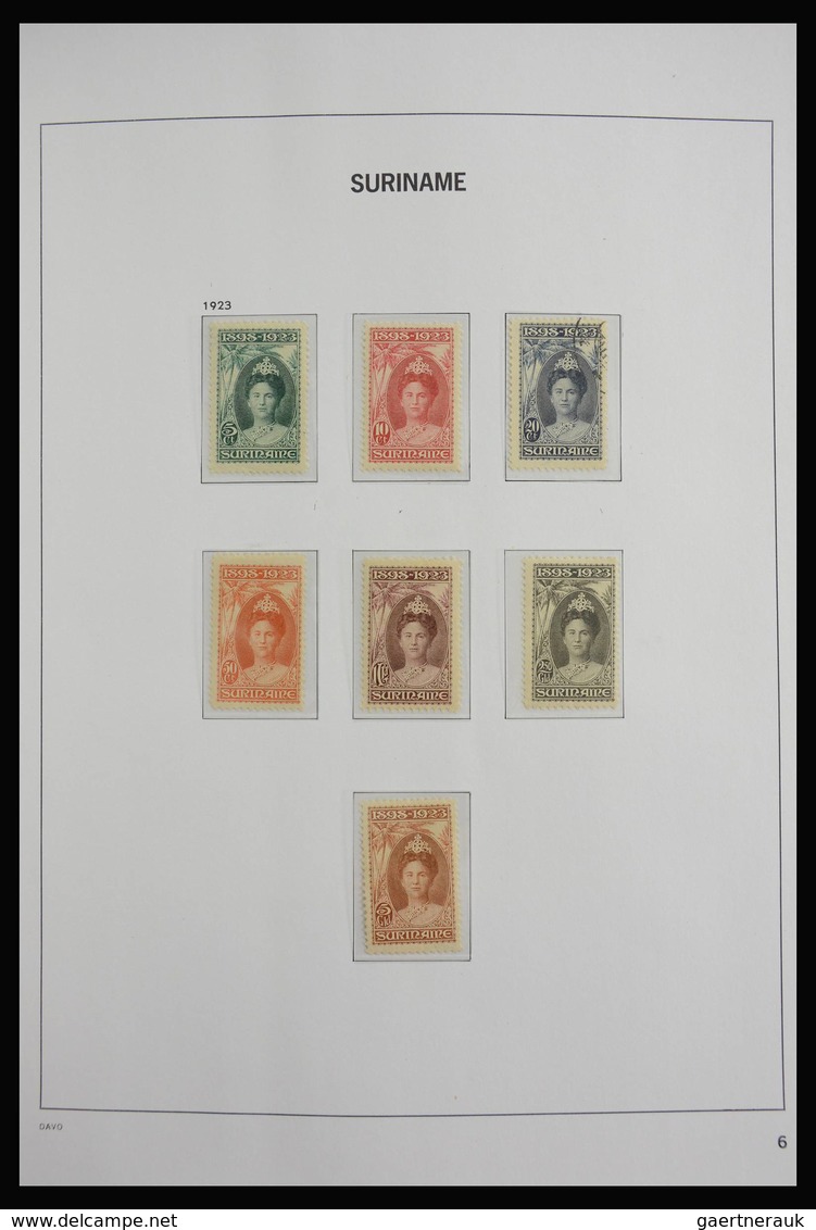 Surinam: 1873-1975: Almost complete, MNH, mint hinged and used collection Surinam 1873-1975 in Davo