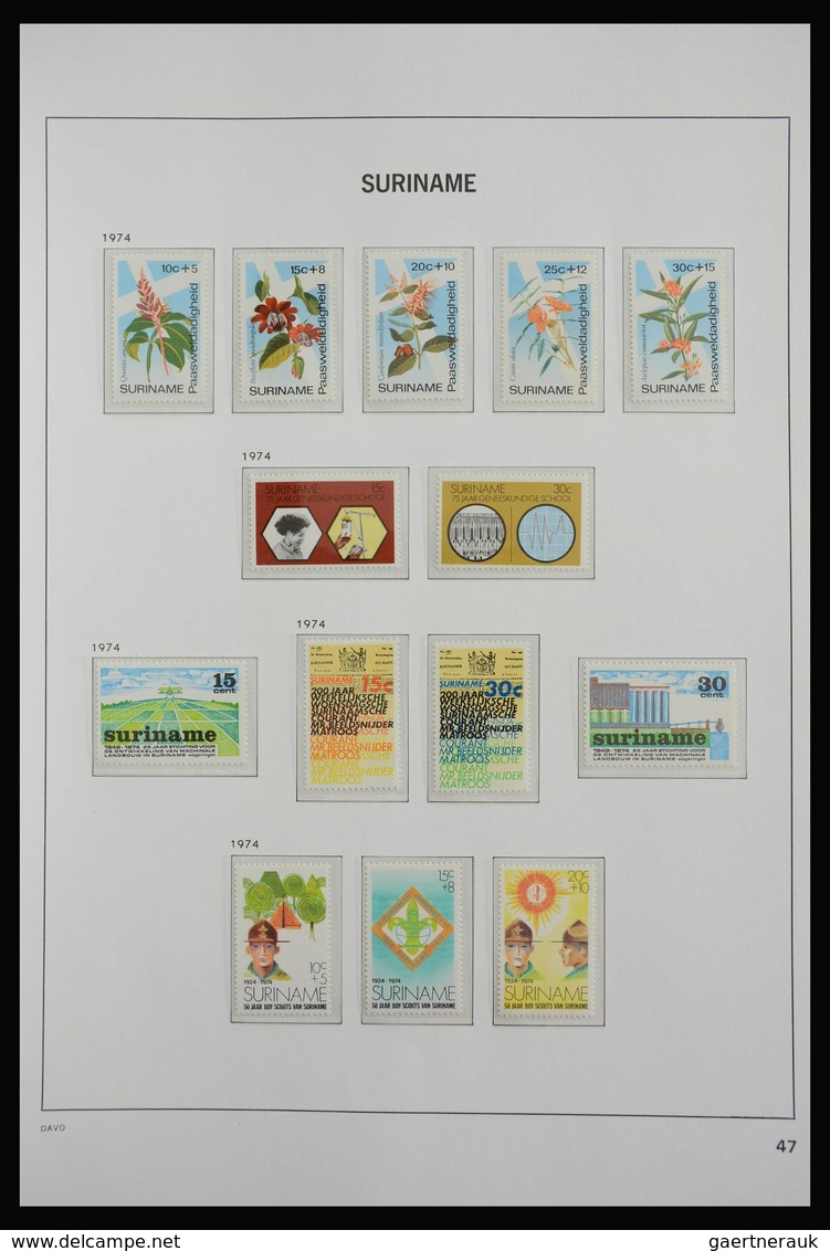 Surinam: 1873-1975: Almost complete, MNH, mint hinged and used collection Surinam 1873-1975 in Davo