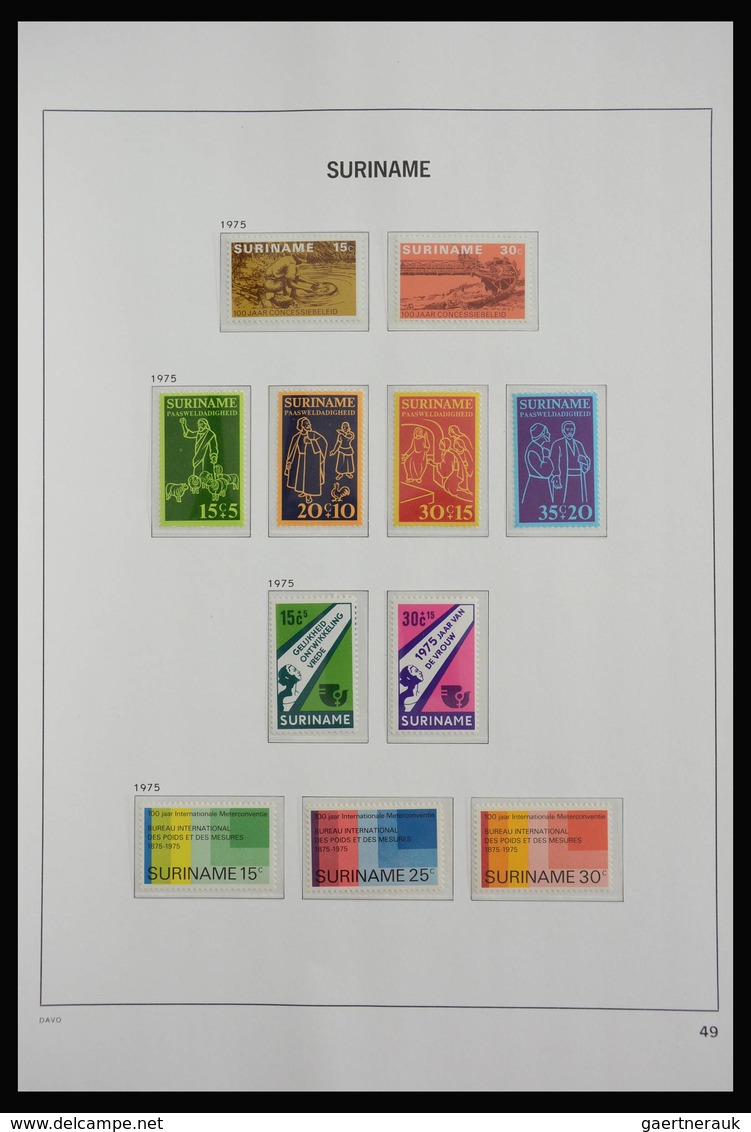 Surinam: 1873-1975: Almost complete, MNH, mint hinged and used collection Surinam 1873-1975 in Davo