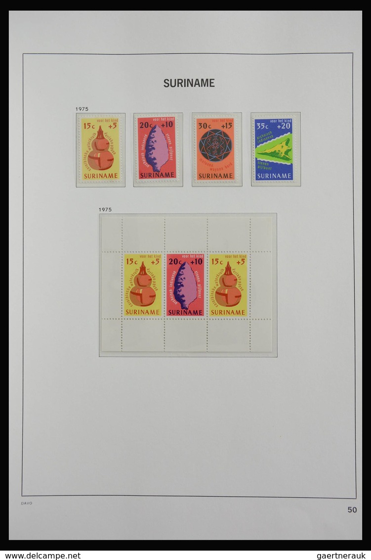 Surinam: 1873-1975: Almost complete, MNH, mint hinged and used collection Surinam 1873-1975 in Davo