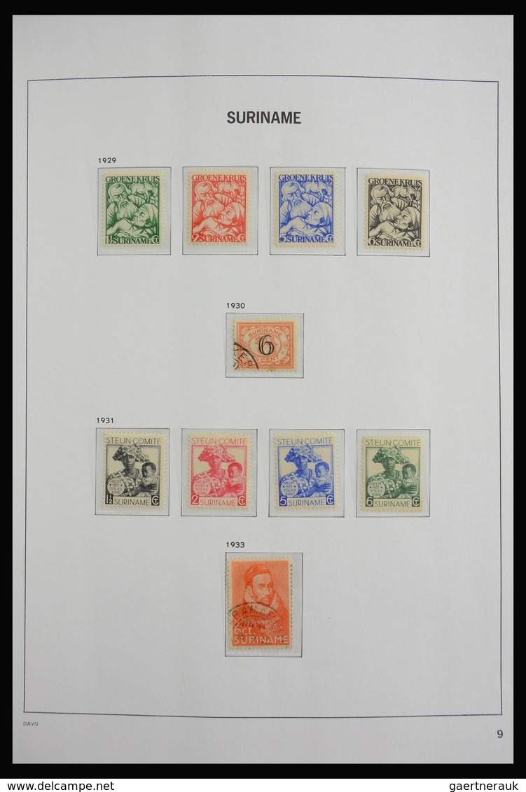 Surinam: 1873-1975: Almost complete, MNH, mint hinged and used collection Surinam 1873-1975 in Davo