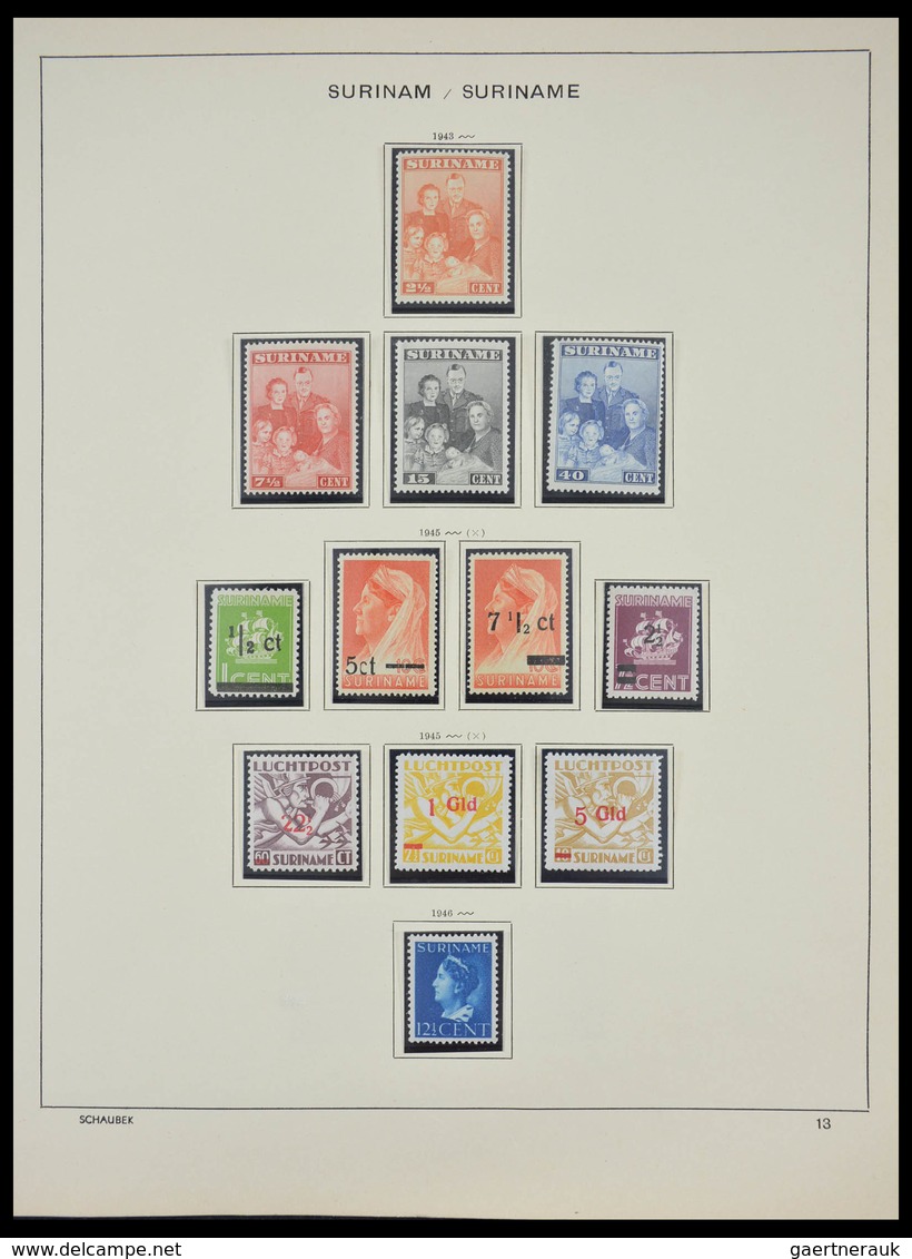 Surinam: 1873-2000: Almost complete, mostly MNH and mint hinged collection Surinam 1873-2000 in over