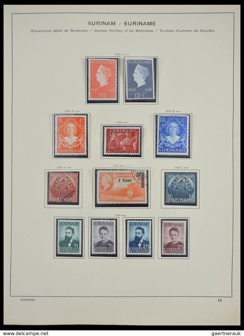 Surinam: 1873-2000: Almost complete, mostly MNH and mint hinged collection Surinam 1873-2000 in over