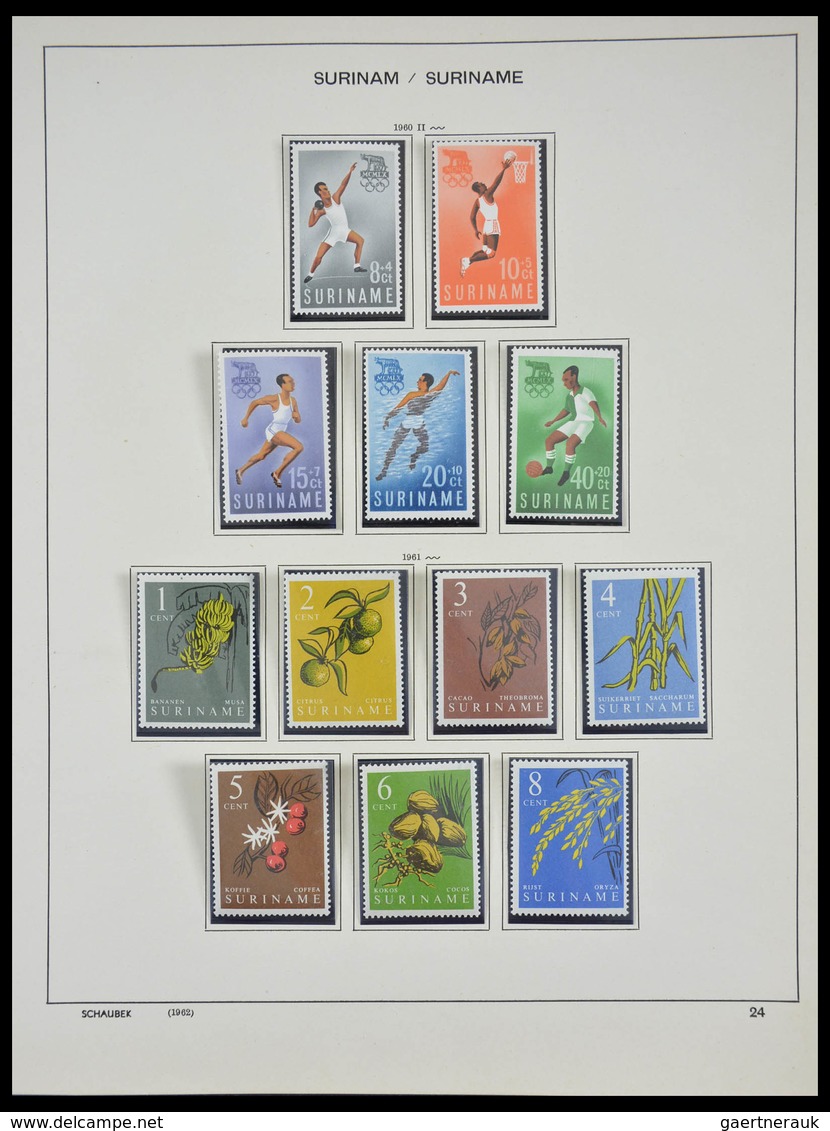 Surinam: 1873-2000: Almost complete, mostly MNH and mint hinged collection Surinam 1873-2000 in over