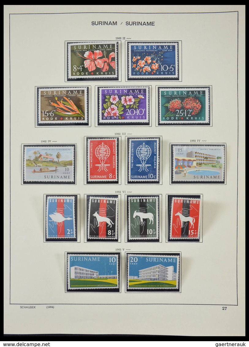 Surinam: 1873-2000: Almost complete, mostly MNH and mint hinged collection Surinam 1873-2000 in over