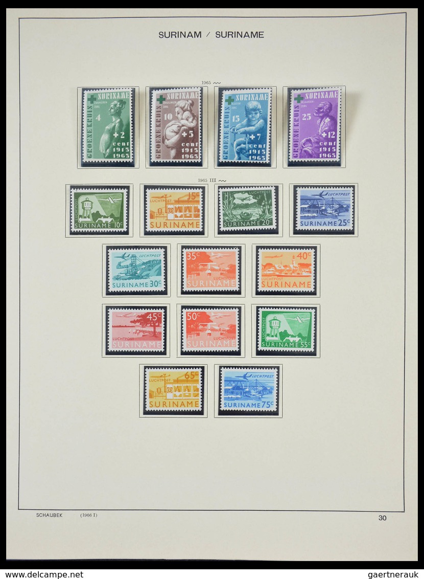 Surinam: 1873-2000: Almost complete, mostly MNH and mint hinged collection Surinam 1873-2000 in over