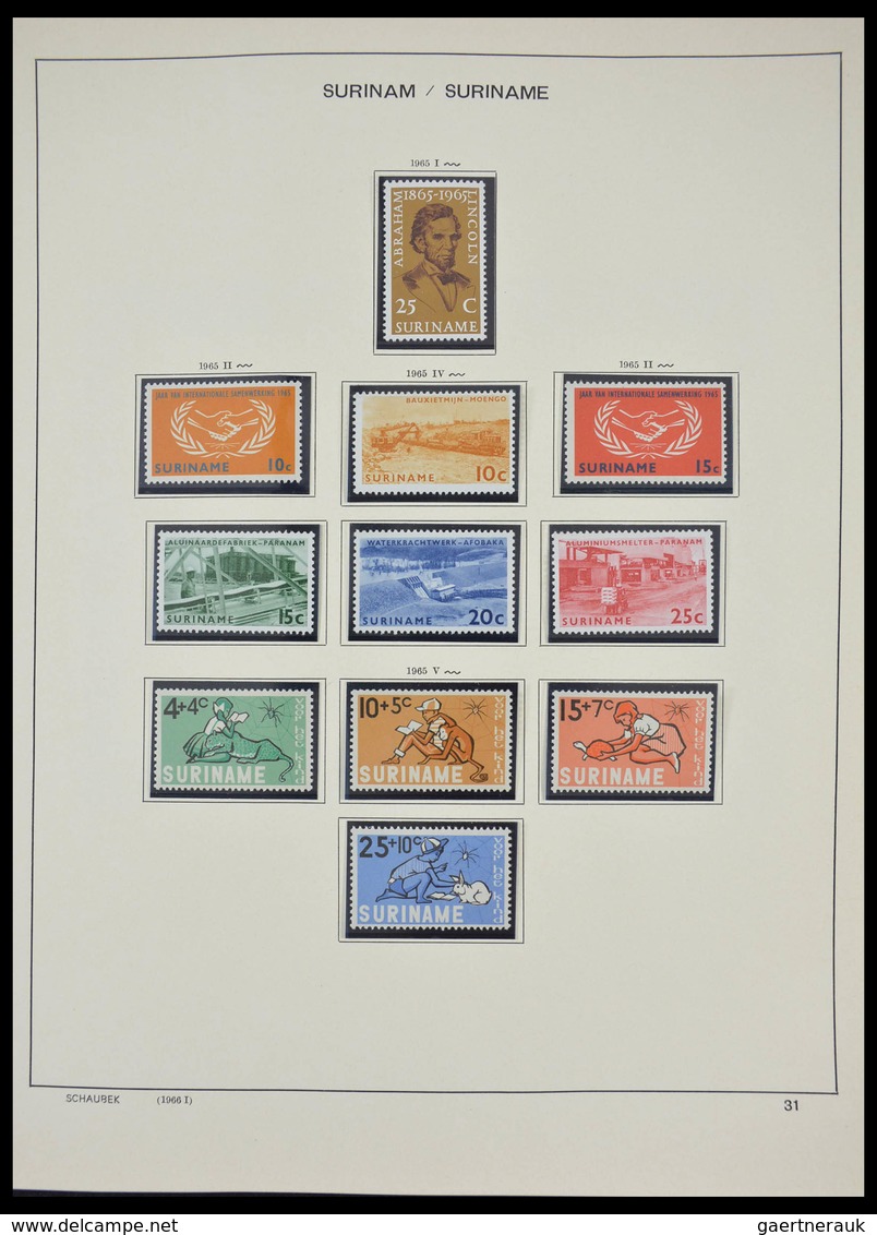 Surinam: 1873-2000: Almost complete, mostly MNH and mint hinged collection Surinam 1873-2000 in over