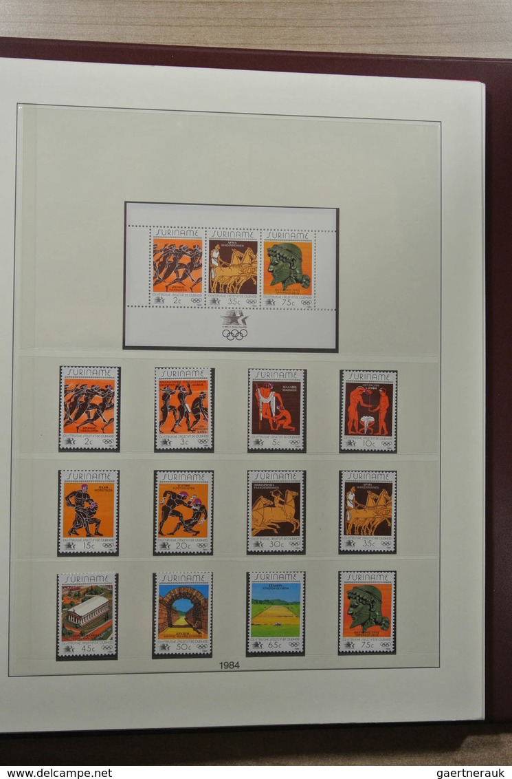 Surinam: 1975-2015: Apparently complete, MNH collection Suriname 1975-2015 in 4 albums (3 Lindner an