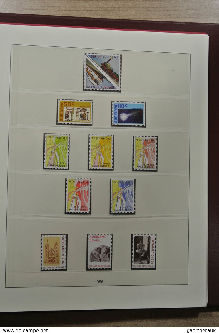 Surinam: 1975-2015: Apparently complete, MNH collection Suriname 1975-2015 in 4 albums (3 Lindner an