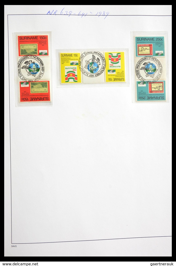 Surinam: 1977-2003: Beautiful, very extensive, cancelled collection gutterpairs of Surinam 1977-2003