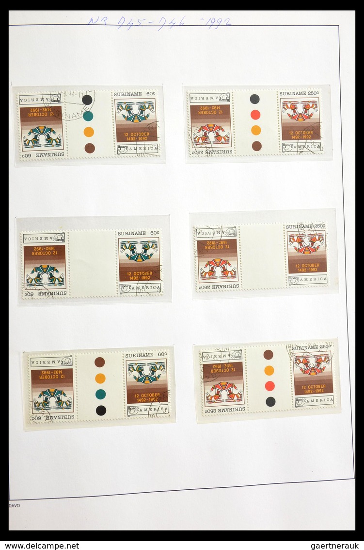 Surinam: 1977-2003: Beautiful, very extensive, cancelled collection gutterpairs of Surinam 1977-2003