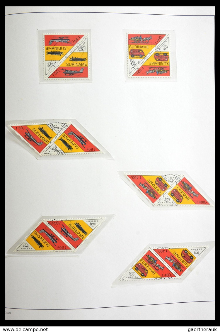 Surinam: 1977-2003: Beautiful, very extensive, cancelled collection gutterpairs of Surinam 1977-2003