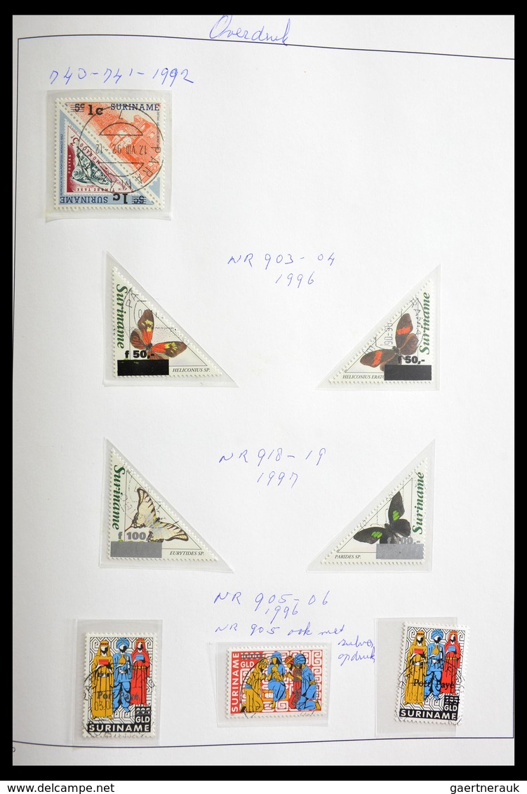 Surinam: 1977-2003: Beautiful, very extensive, cancelled collection gutterpairs of Surinam 1977-2003