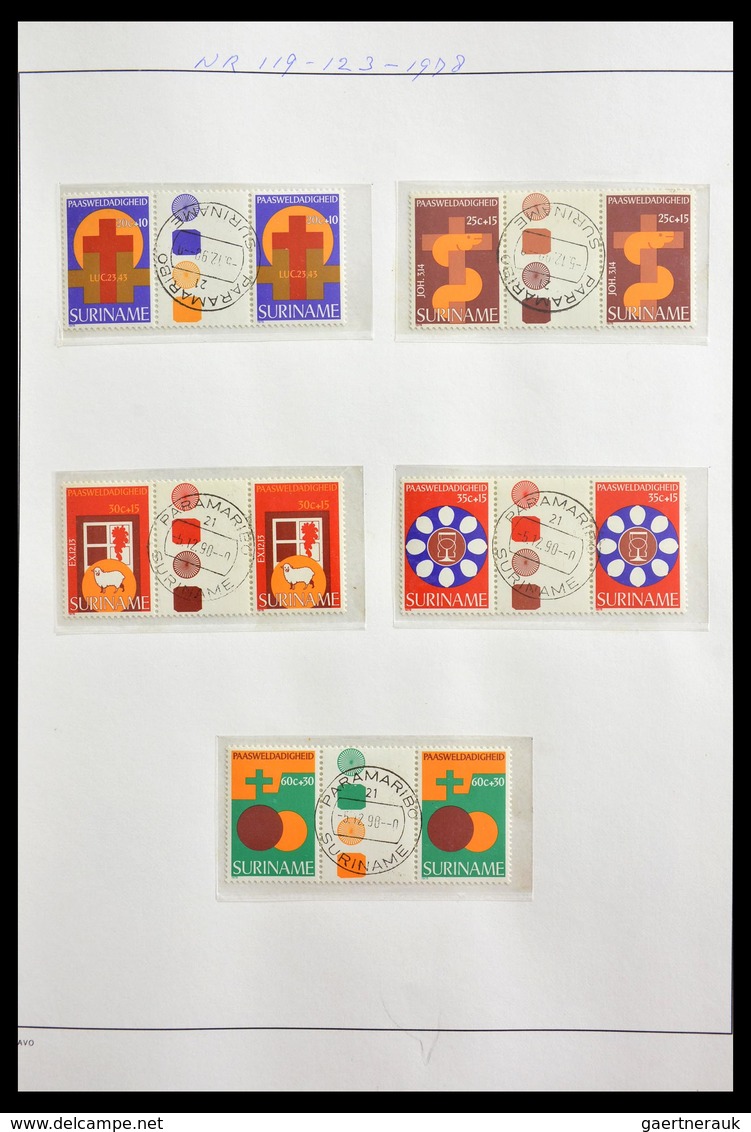 Surinam: 1977-2003: Beautiful, very extensive, cancelled collection gutterpairs of Surinam 1977-2003