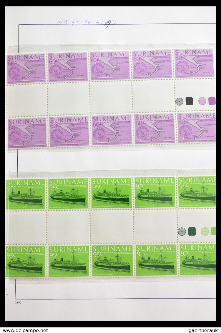 Surinam: 1977-2004: Beautiful, very extensive, MNH collection gutterpairs of Surinam 1977-2004, incl